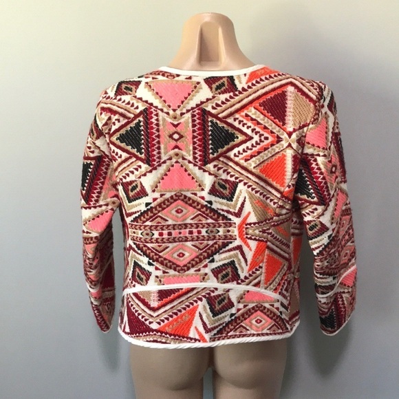 SOHO Jeans NYC Embroidered Jacket Western Pink Red - Picture 4 of 5